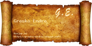 Gresko Endre névjegykártya